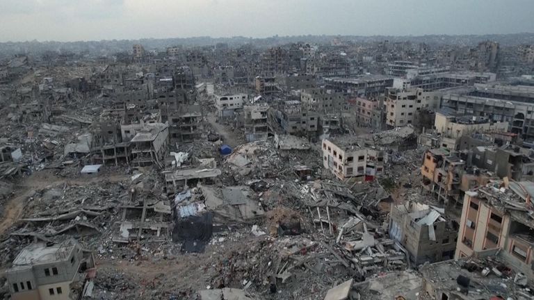 Drone shot shows devastation in Gaza