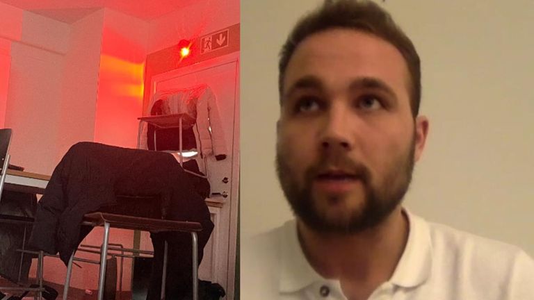 Andreas Sundling describes &#34;barricading the doors to his classroom&#34; and hiding under a table for two hours as a gunman attacked his school. 