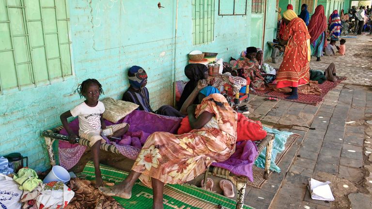 Sudanese displaced families take shelter in a school after being evacuated by the Sudanese army from areas once controlled by the paramilitary Rapid Support Forces (RSF) in Omdurman, Sudan, located across the Nile River from Khartoum, on Sunday, March 23, 2025. (AP Photo)