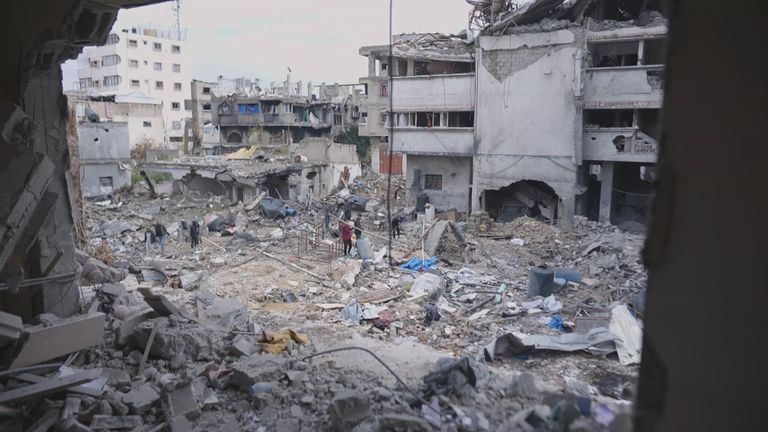 The aftermath of the strike that killed Jenin's family.