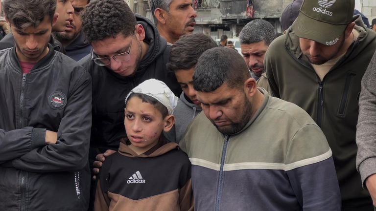 Sameer at his family's funeral.