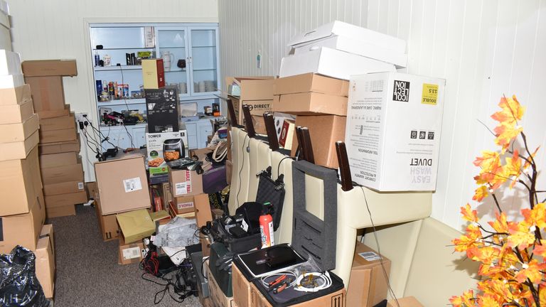 Electronics and spying equipment seized from Orlin Roussev's Great Yarmouth guesthouse.
Pic: Duncan Gardham/MPS