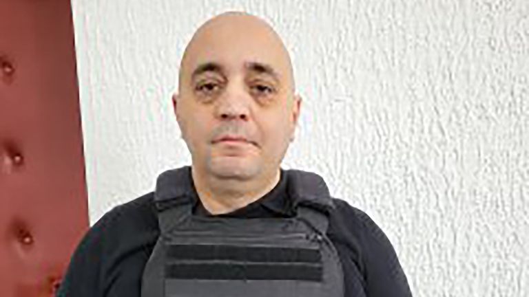 Biser Dzhambazov wearing a protective vest.
Pic: Met Police/PA