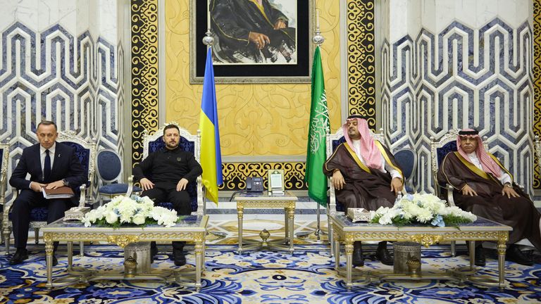 Zelenskyy in Saudi Arabia for talks – as US says Ukraine should be ‘prepared to do difficult things’