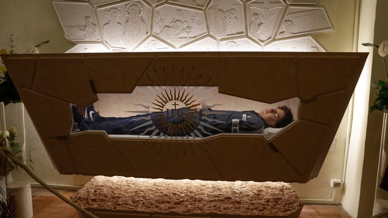 Carlo Acutis lies in state ahead of being beatified in 2020.
File pic: AP/Gregorio Borgia