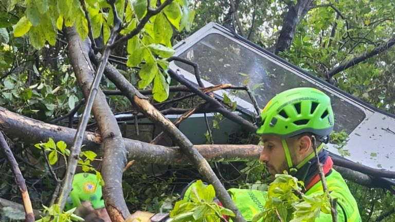 Four killed as cable car crashes to ground near Naples after wire snaps