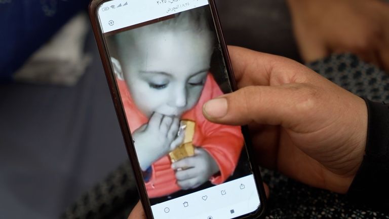 One of the child victims of the attack on the home in Gaza City