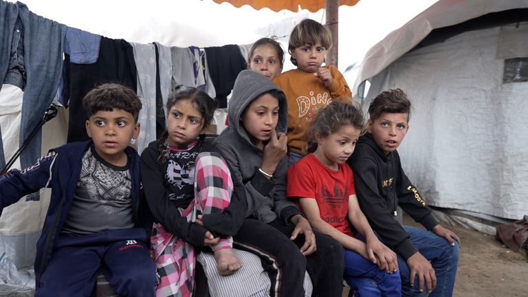 Members of Salah Jundia's family left alive after the attack