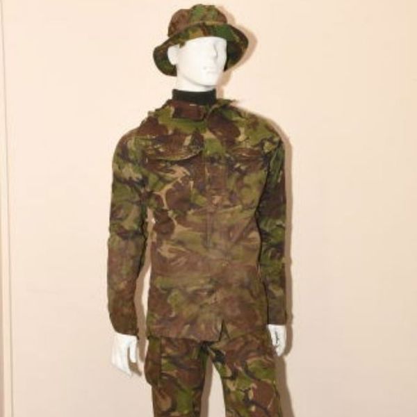The camouflage suit worn by Peter Brooks during the attack. Pic Nottinghamshire Police