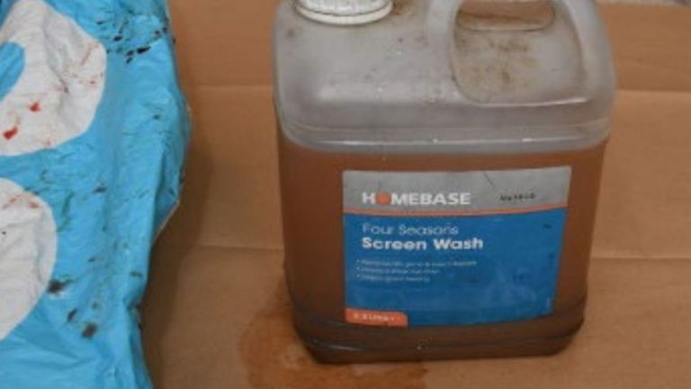 A container of fuel was found with Mr Brooks' bike. Pic: Nottinghamshire Police
