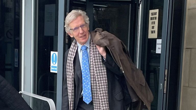 Retired surgeon Graeme Perks leaving Loughborough Magistrates' Court.
Pic: PA