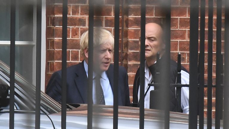 Boris Johnson and Dominic Cummings, pictured in Downing Street in 2019.