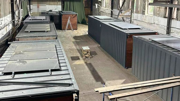 The drones were hidden in truck containers and the tops remotely lifted for the drones to be flown out to attack. Pic: SBU Security Service